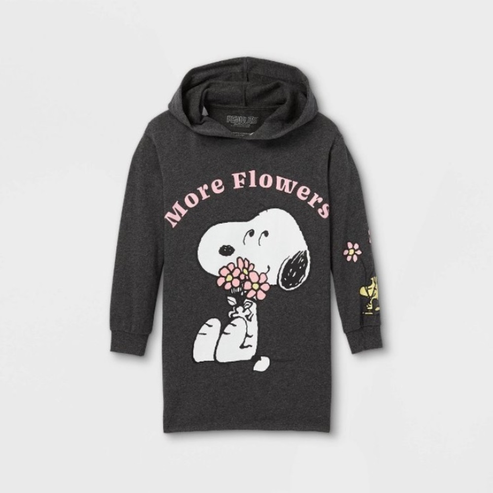 PEANUTS Girls’ Snoopy “More Flowers” Hooded Dress